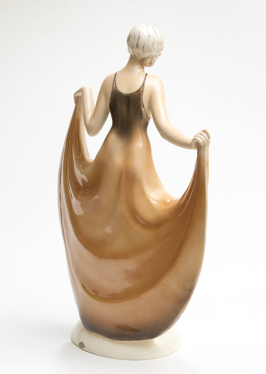 Art Deco Katzhutte Hertwig & Co Porcelain Figure Of A Lady Dancer c.1930 (3172)