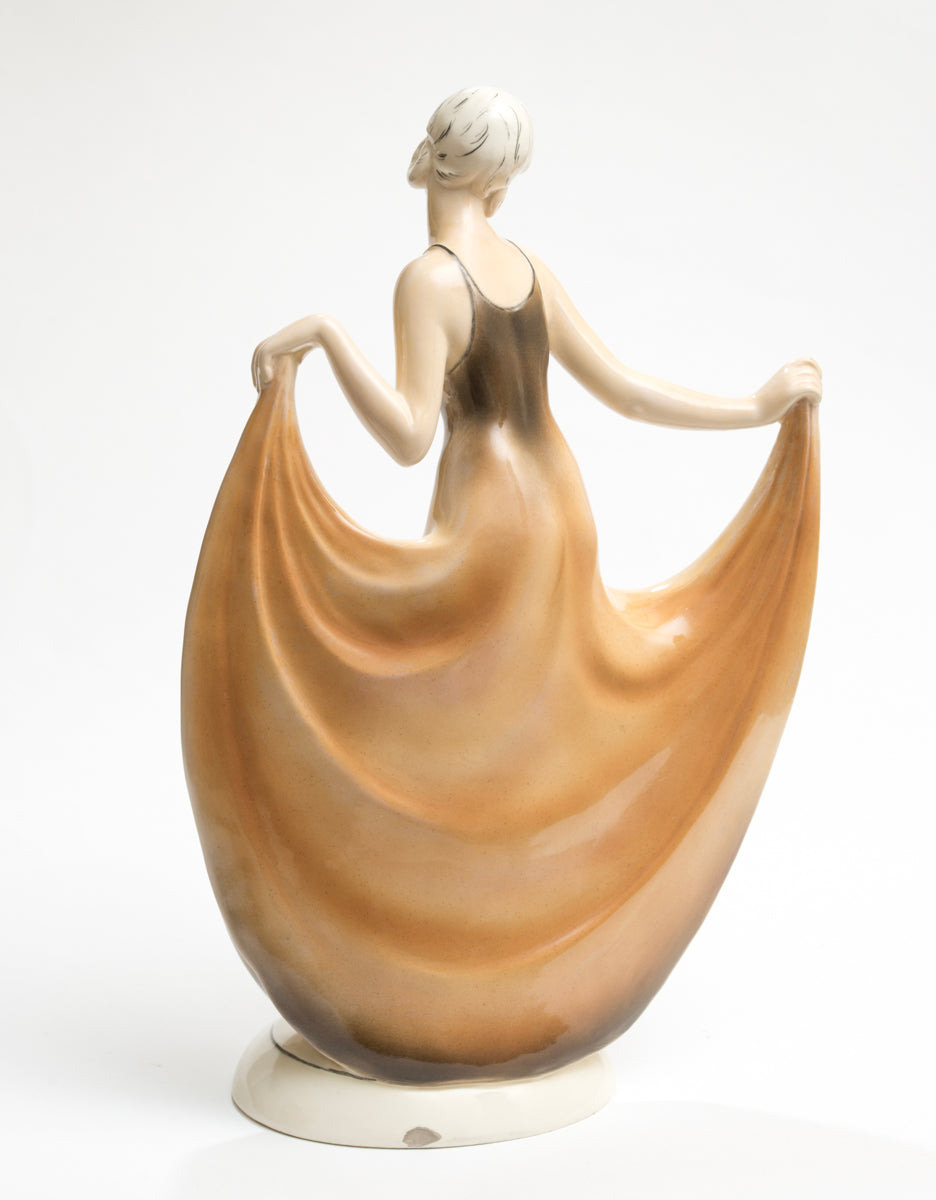 Art Deco Katzhutte Hertwig & Co Porcelain Figure Of A Lady Dancer c.1930 (3172)