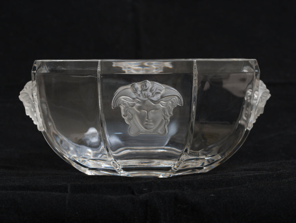 Versace Medusa Art Glass Bowl By Rosenthal Moulded With 3D Heads (3184)