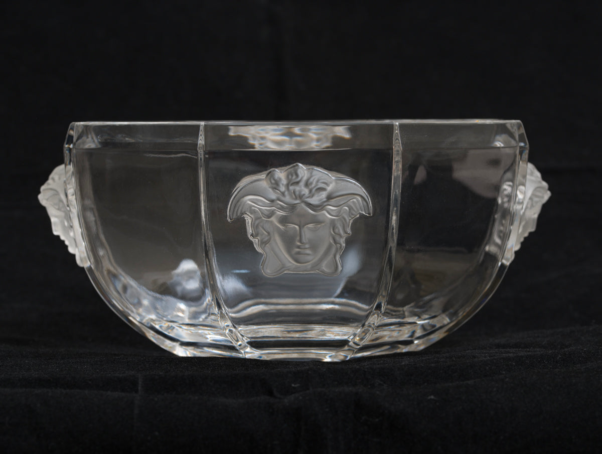Versace Medusa Art Glass Bowl By Rosenthal Moulded With 3D Heads (3184)