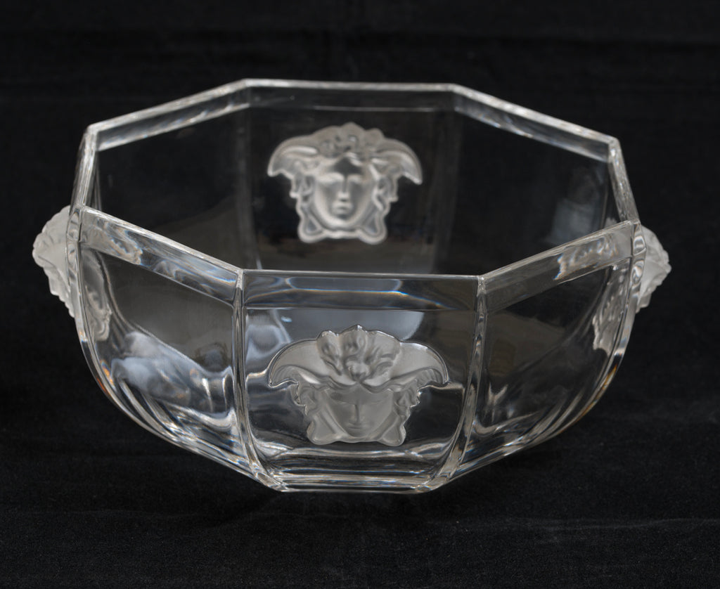 Versace Medusa Art Glass Bowl By Rosenthal Moulded With 3D Heads (3184)