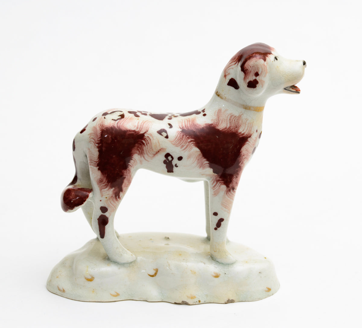 Antique Rockingham Type Porcelain Standing Dog Figure Early 19th Century (3185)