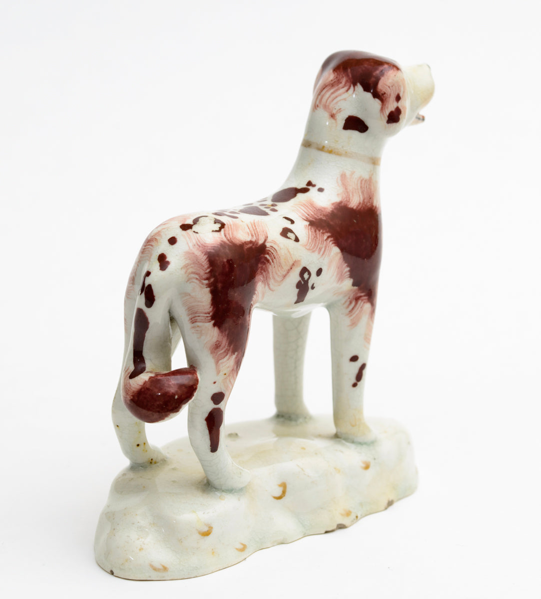 Antique Rockingham Type Porcelain Standing Dog Figure Early 19th Century (3185)