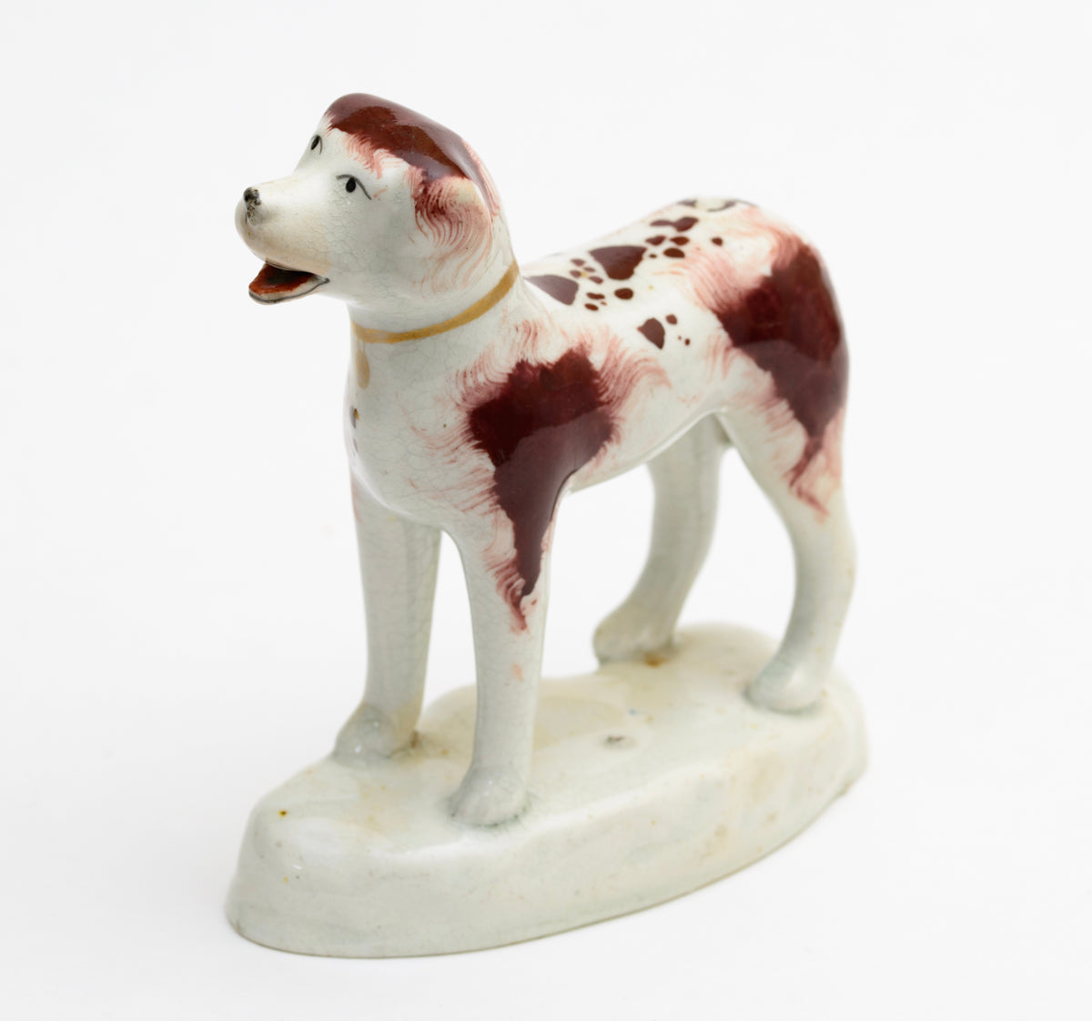 Antique Rockingham Type Porcelain Standing Dog Figure Early 19th Century (3185)
