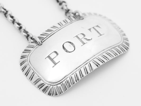 Antique Victorian Sterling Silver Decanter Label/Bottle Ticket Port Hallmarked (3188
