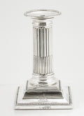 Antique Victorian Hallmarked Sterling Silver Reeded Column Candlestick 1885 (3225)