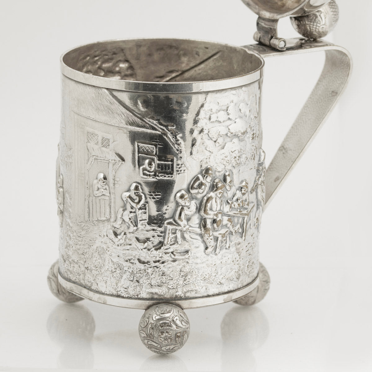 Danish Silver Plated Lidded Tankard by Jorgen Th. Steffensen Vintage 20th Century