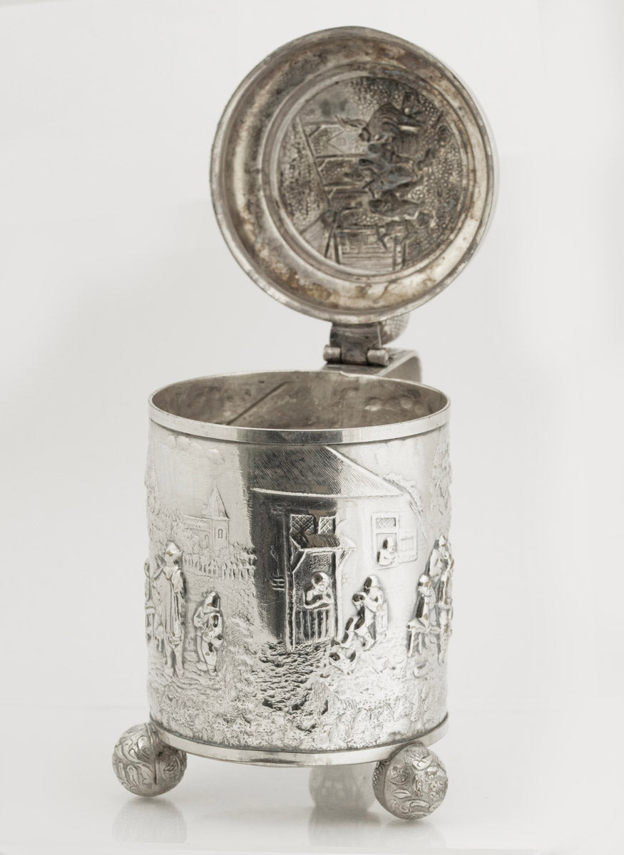 Danish Silver Plated Lidded Tankard by Jorgen Th. Steffensen Vintage 20th Century