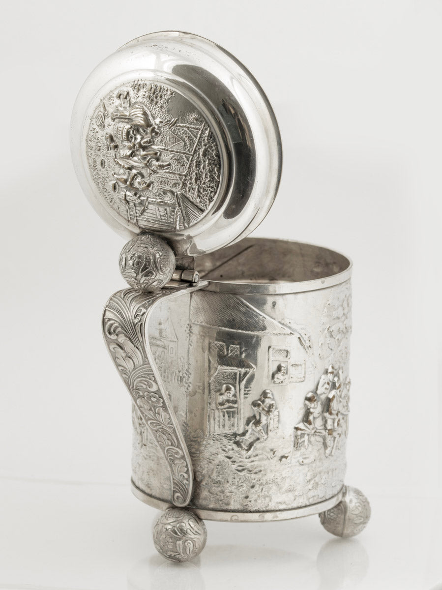 Danish Silver Plated Lidded Tankard by Jorgen Th. Steffensen Vintage 20th Century