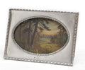 Antique Sterling Silver Photo Frame Landscape Sheffield Hallmark Freestanding (3234)