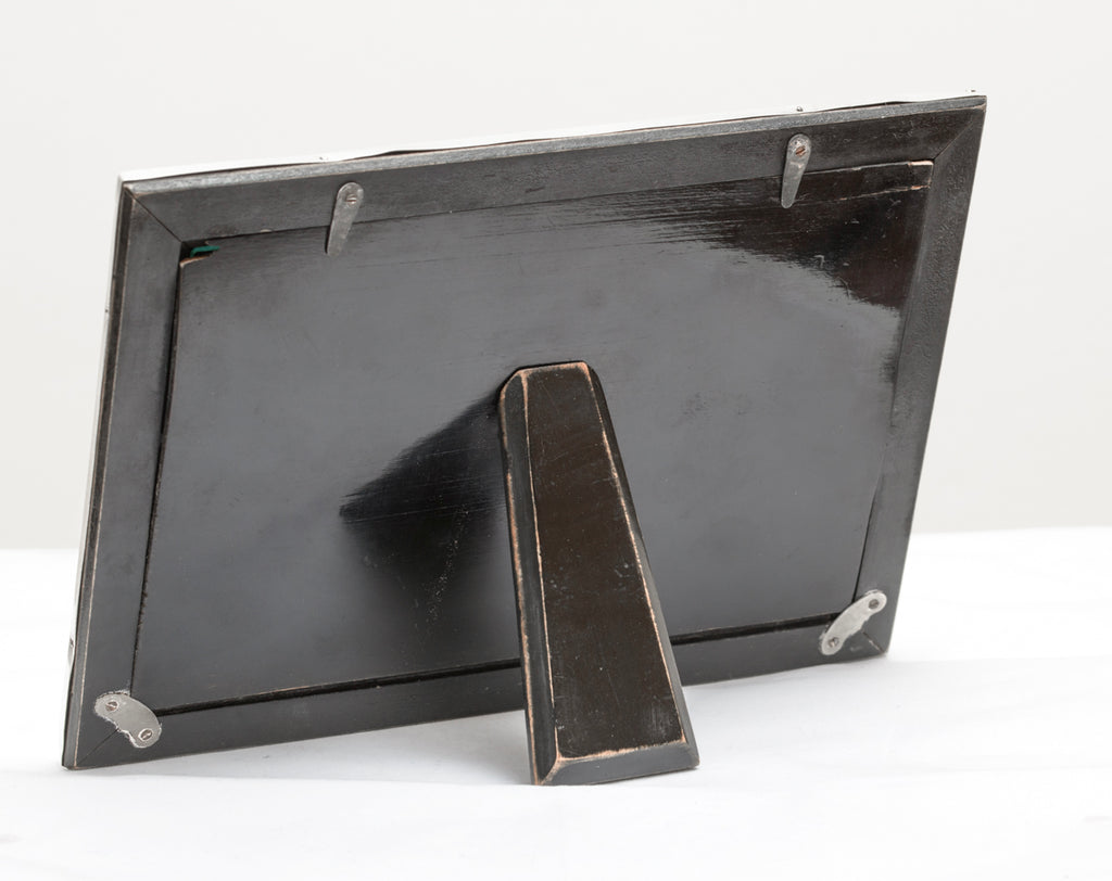 Antique Sterling Silver Photo Frame Landscape Sheffield Hallmark Freestanding (3234)