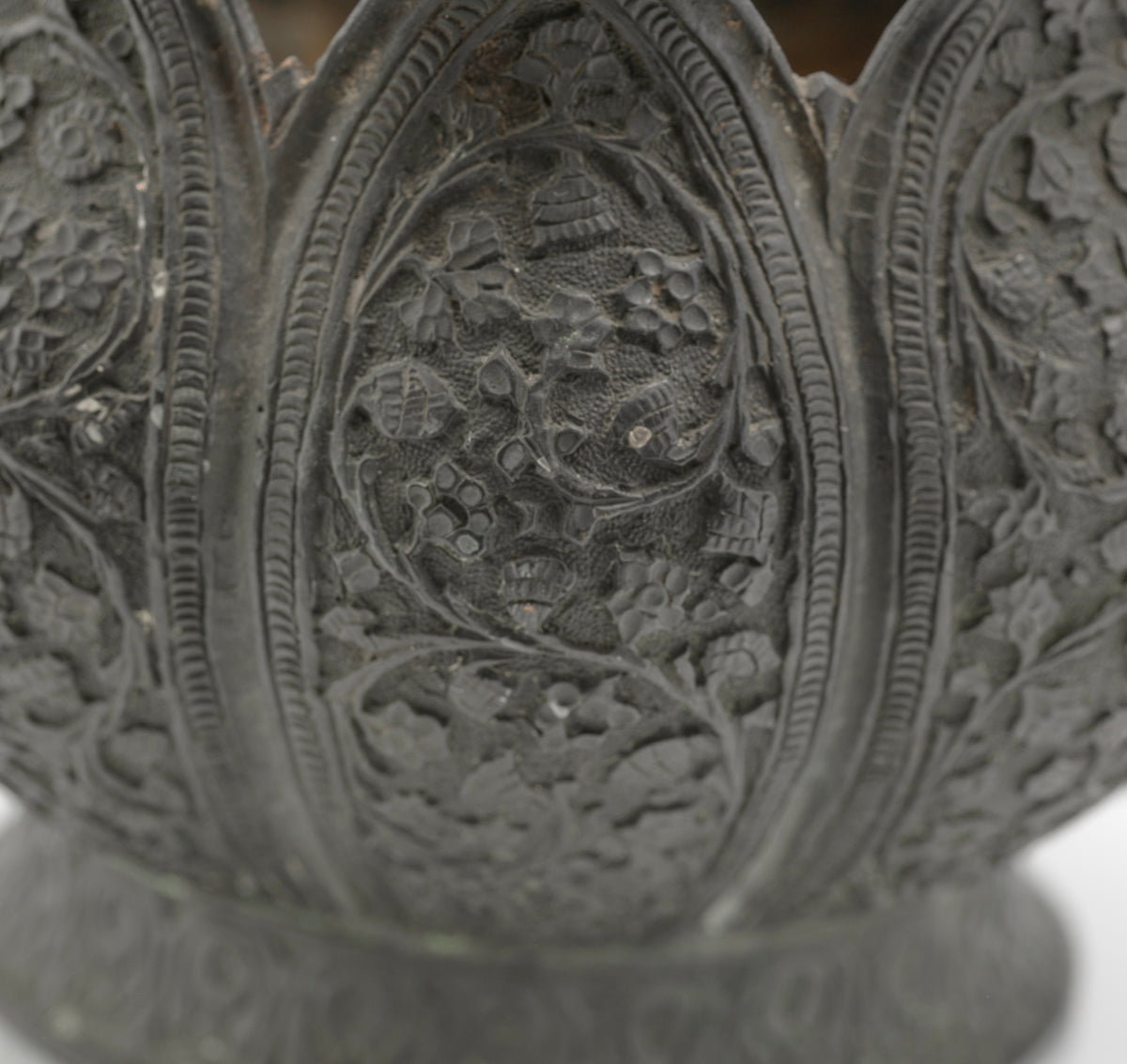 Antique Kashmir Copper Lotus Bowl With Floral Design c.1850 (3236)