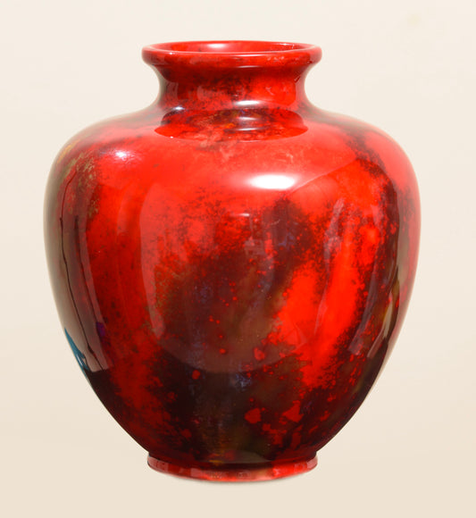 Charles Noke For Royal Doulton Art Deco Period Flambe Vase c.1930's Signed (3240)