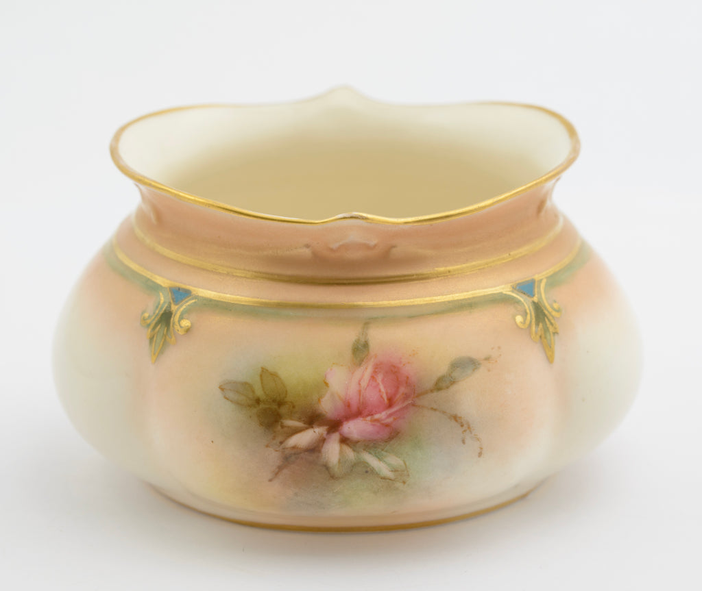 Antique Worcester Hadley's China Posy Vase Hand Painted Roses c.1900  (3260)