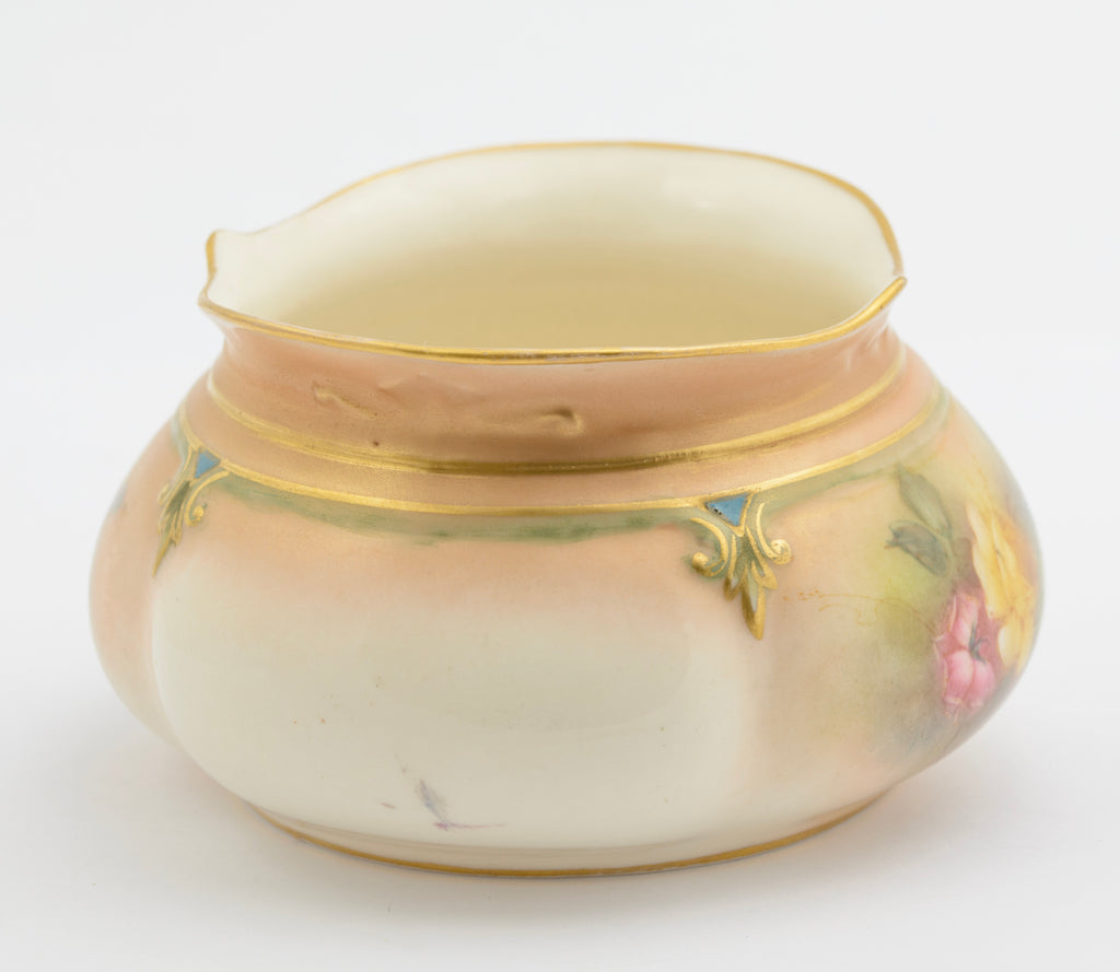 Antique Worcester Hadley's China Posy Vase Hand Painted Roses c.1900  (3260)