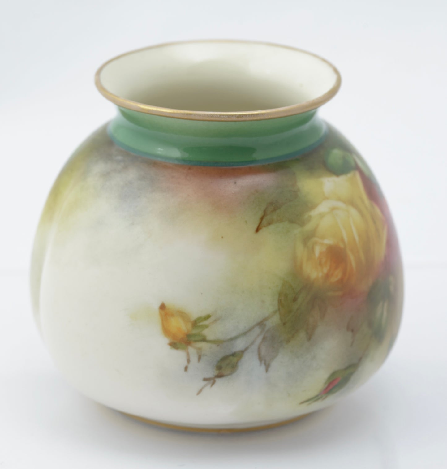 Antique James Hadley Worcester China Hand Painted Rose Vase c.1905 (3261)