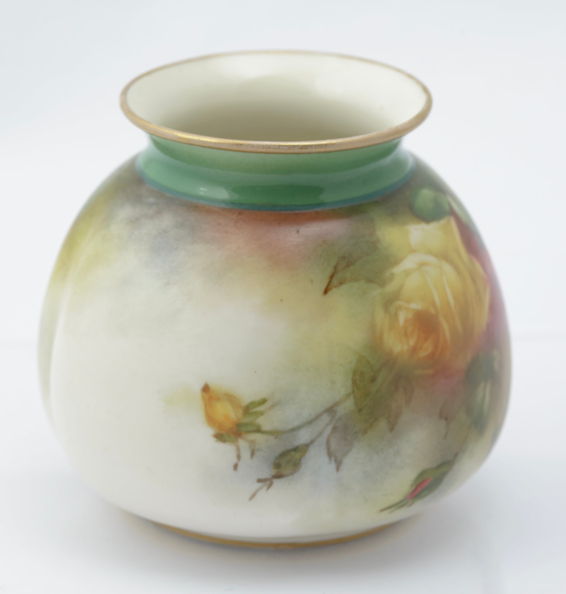 Antique James Hadley Worcester China Hand Painted Rose Vase c.1905 (3261)