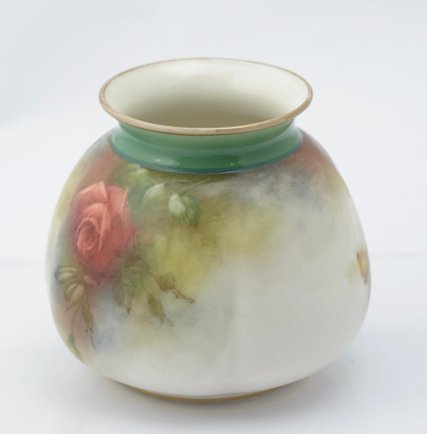 Antique James Hadley Worcester China Hand Painted Rose Vase c.1905 (3261)
