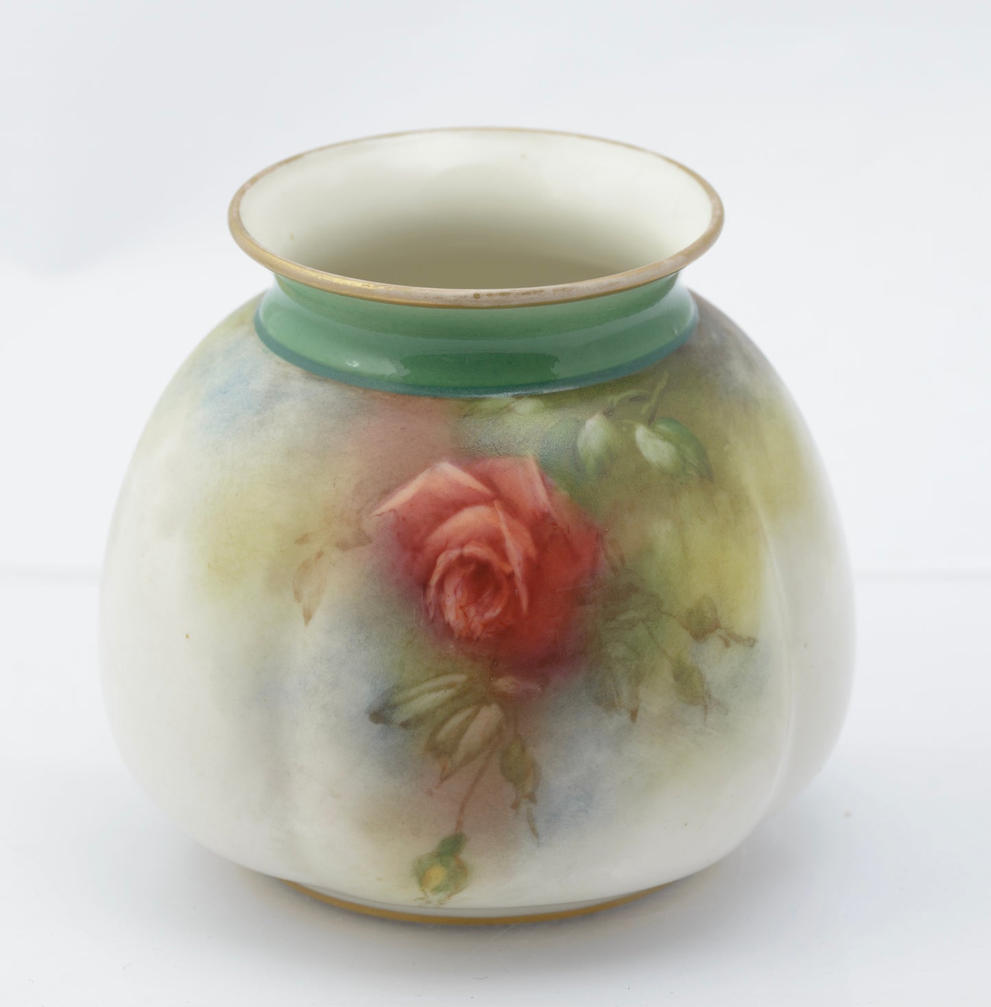 Antique James Hadley Worcester China Hand Painted Rose Vase c.1905 (3261)