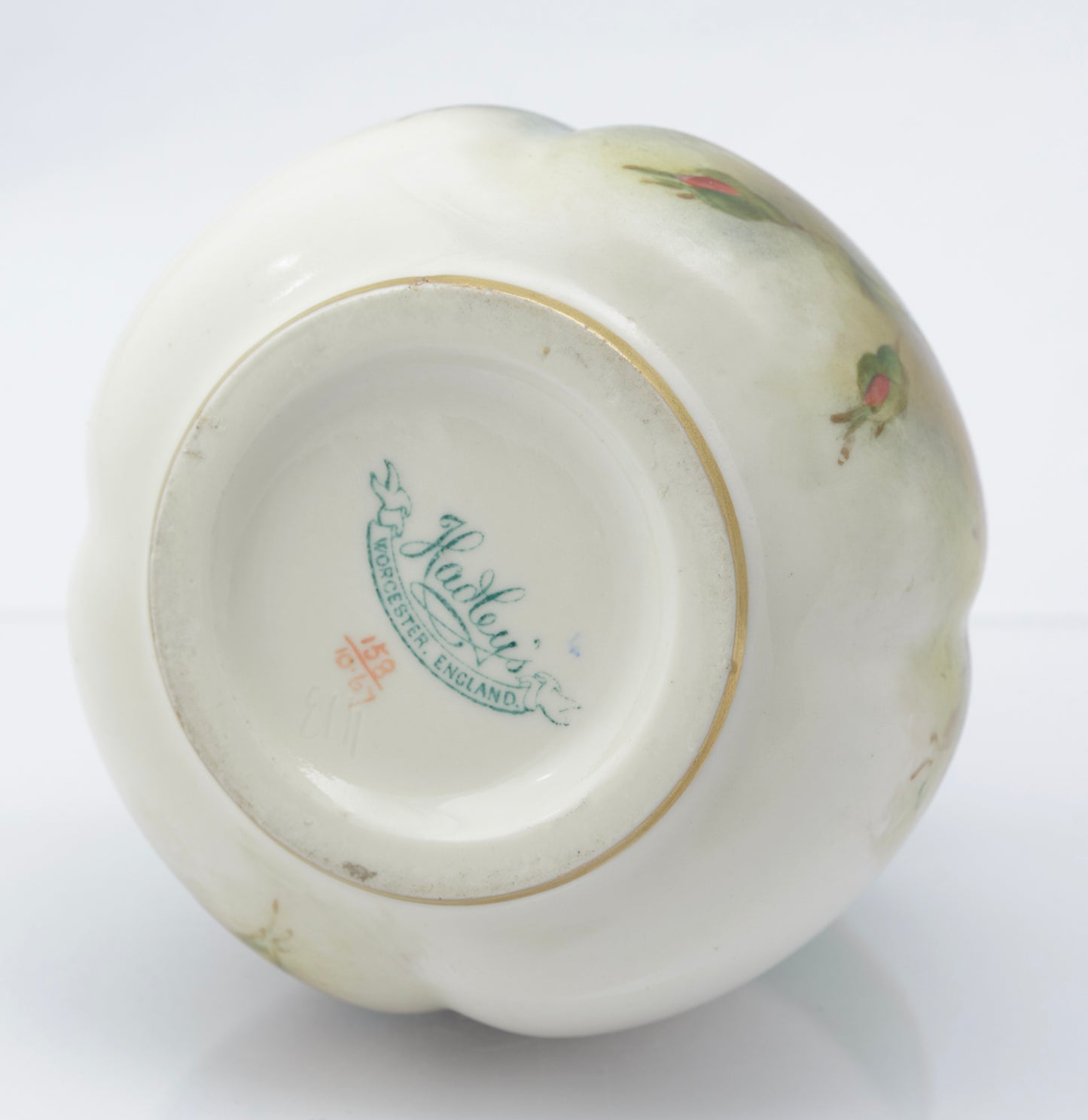 Antique James Hadley Worcester China Hand Painted Rose Vase c.1905 (3261)