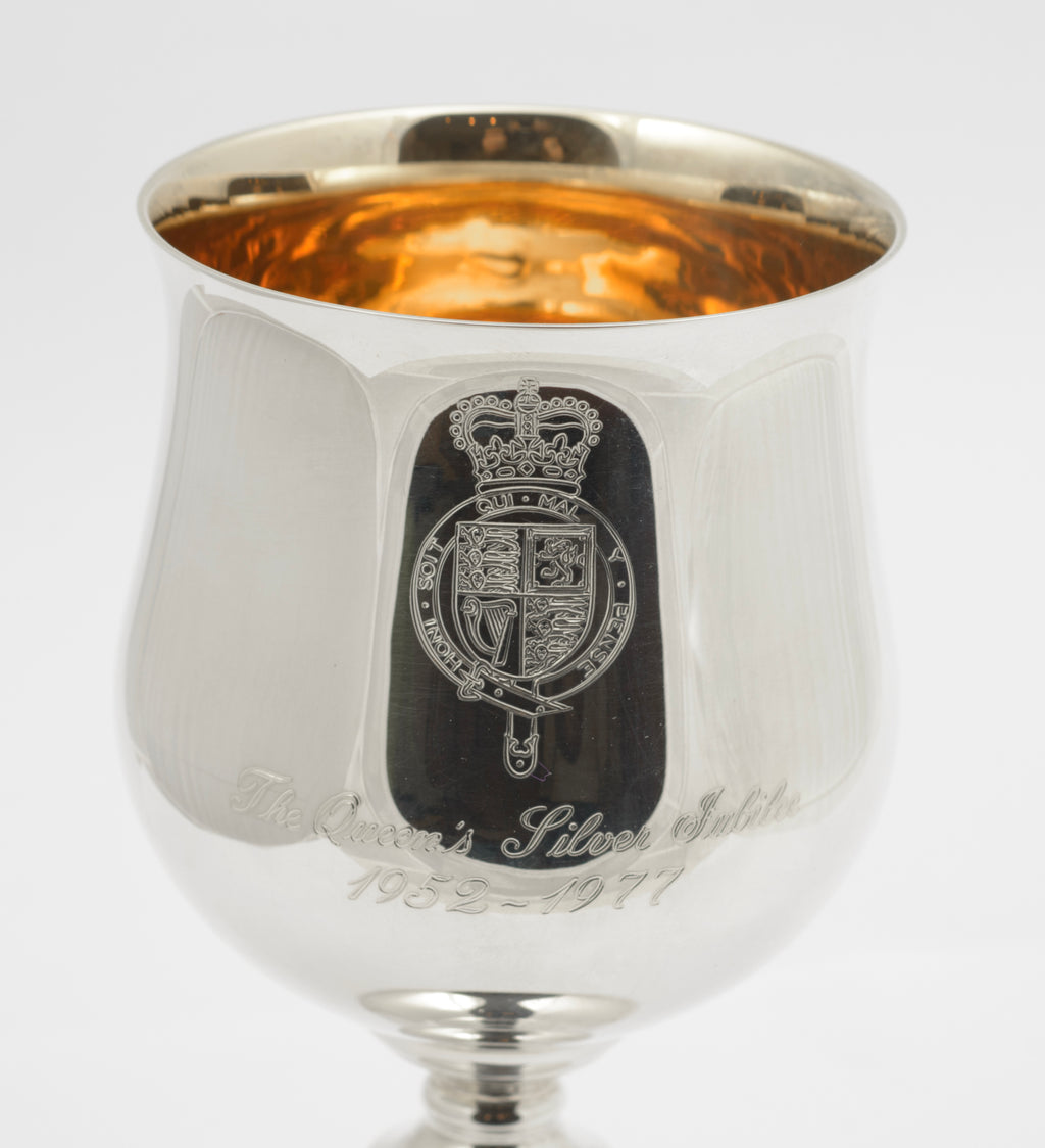 Vintage Queen Elizabeth II Jubilee Sterling Silver Wine Goblet Presentation Box (3270)