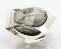 Vintage Murano Art Glass Sommerso Geode Bowl Manner Of Mandruzzato (3278)