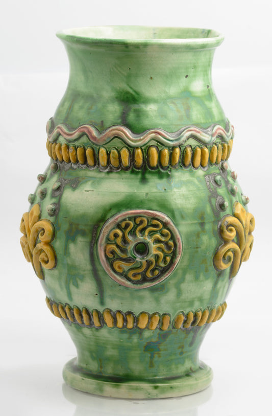 Antique Castle Heddingham Art Pottery Vase By Edward Bingham c.1890 (3285)