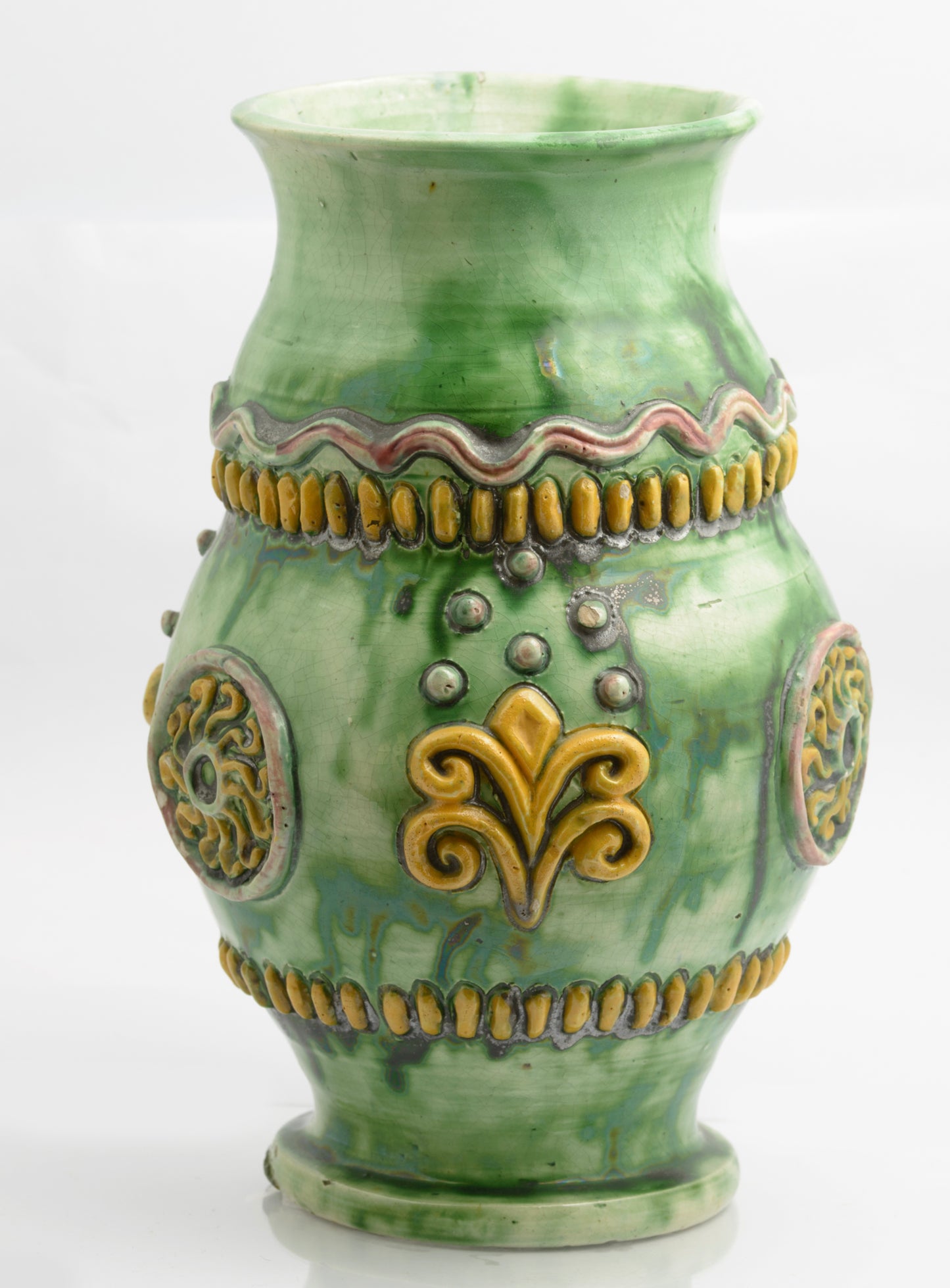 Antique Castle Heddingham Art Pottery Vase By Edward Bingham c.1890 (3285)