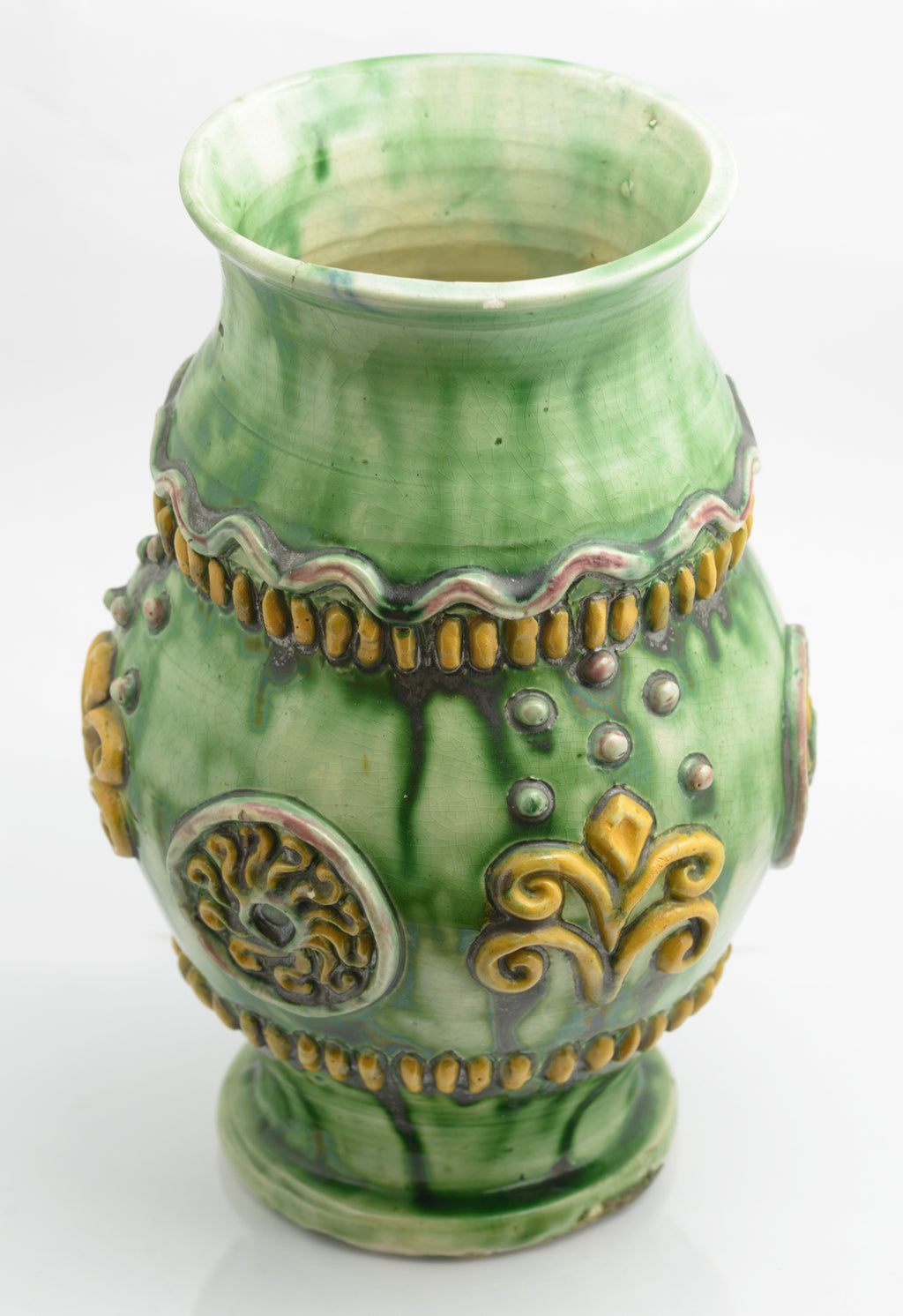 Antique Castle Heddingham Art Pottery Vase By Edward Bingham c.1890 (3285)