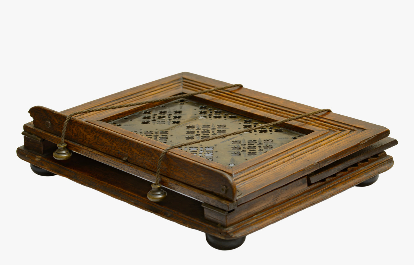 Antique Victorian Oak & Brass Folding Travelling Lectern / Book Stand c.1880 (3287)