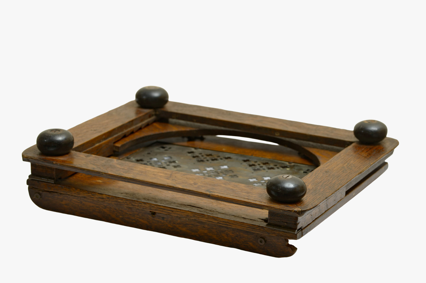 Antique Victorian Oak & Brass Folding Travelling Lectern / Book Stand c.1880 (3287)