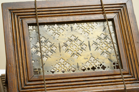 Antique Victorian Oak & Brass Folding Travelling Lectern / Book Stand c.1880 (3287)