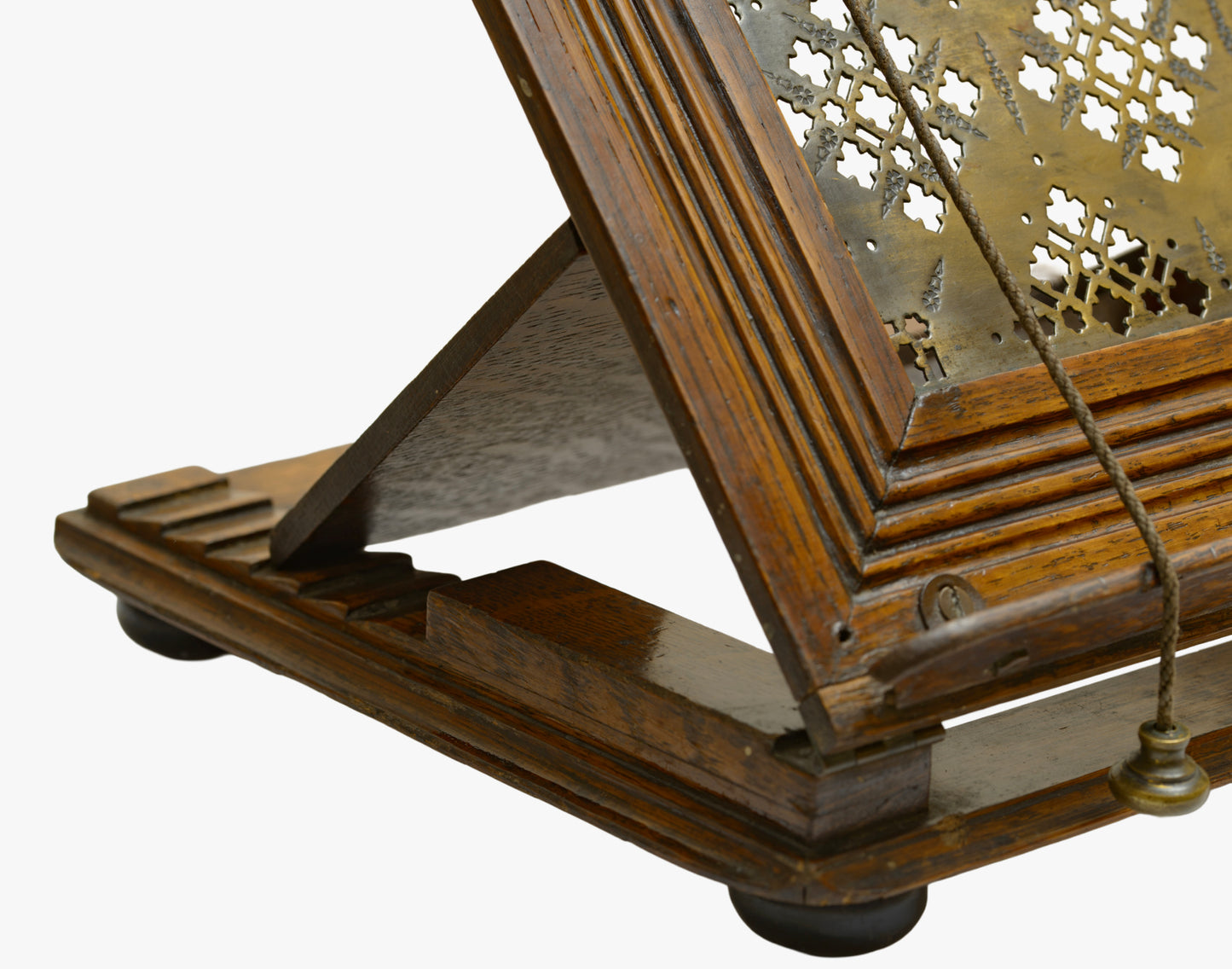 Antique Victorian Oak & Brass Folding Travelling Lectern / Book Stand c.1880 (3287)