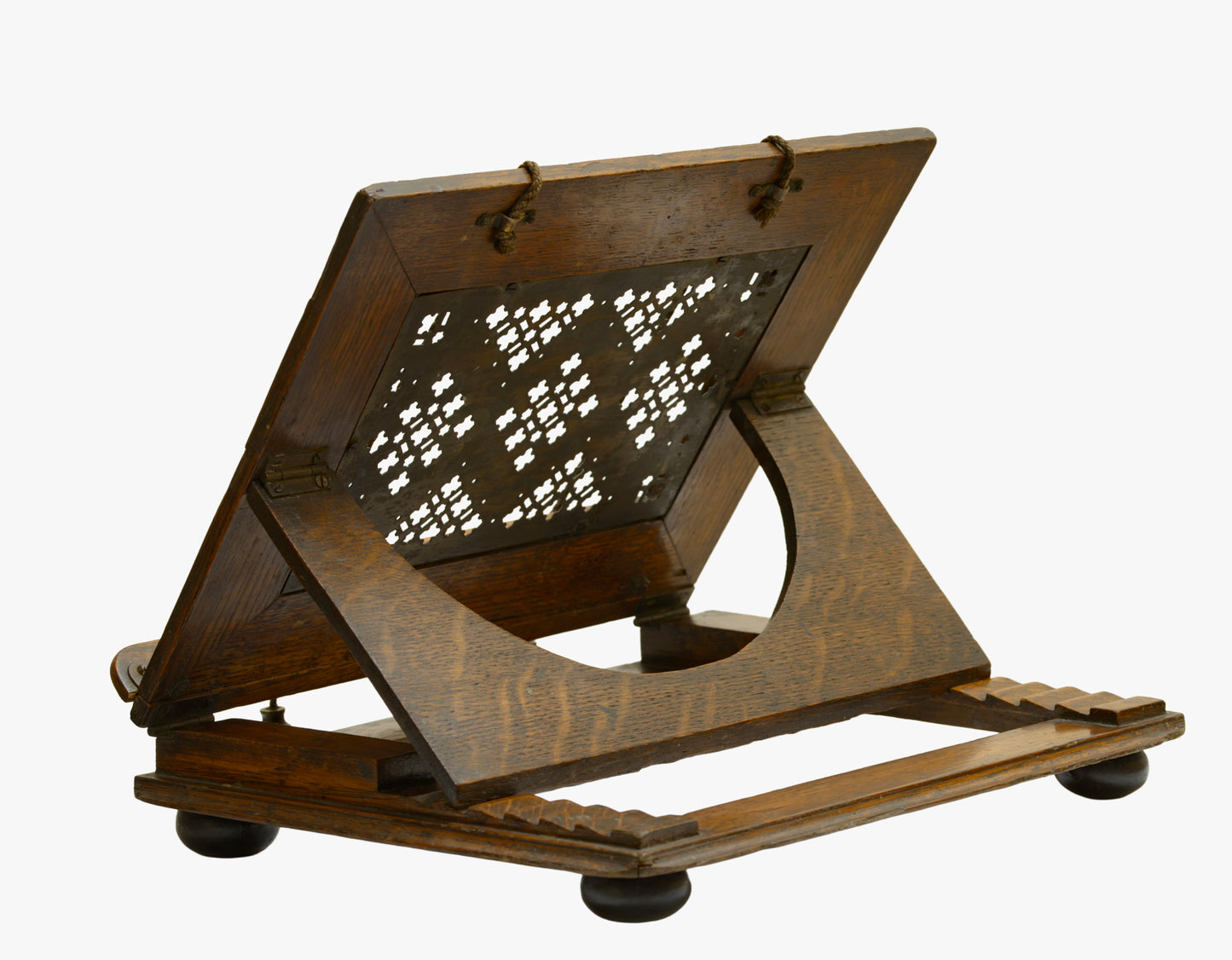 Antique Victorian Oak & Brass Folding Travelling Lectern / Book Stand c.1880 (3287)