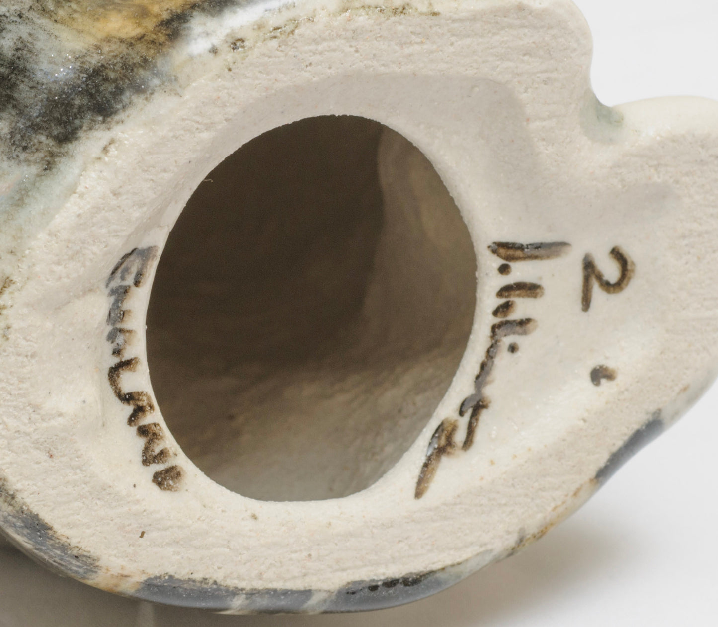 Vintage Winstanley Pottery Young Tabby Cat With Glass Eyes & White Bib Size 2 (3288)