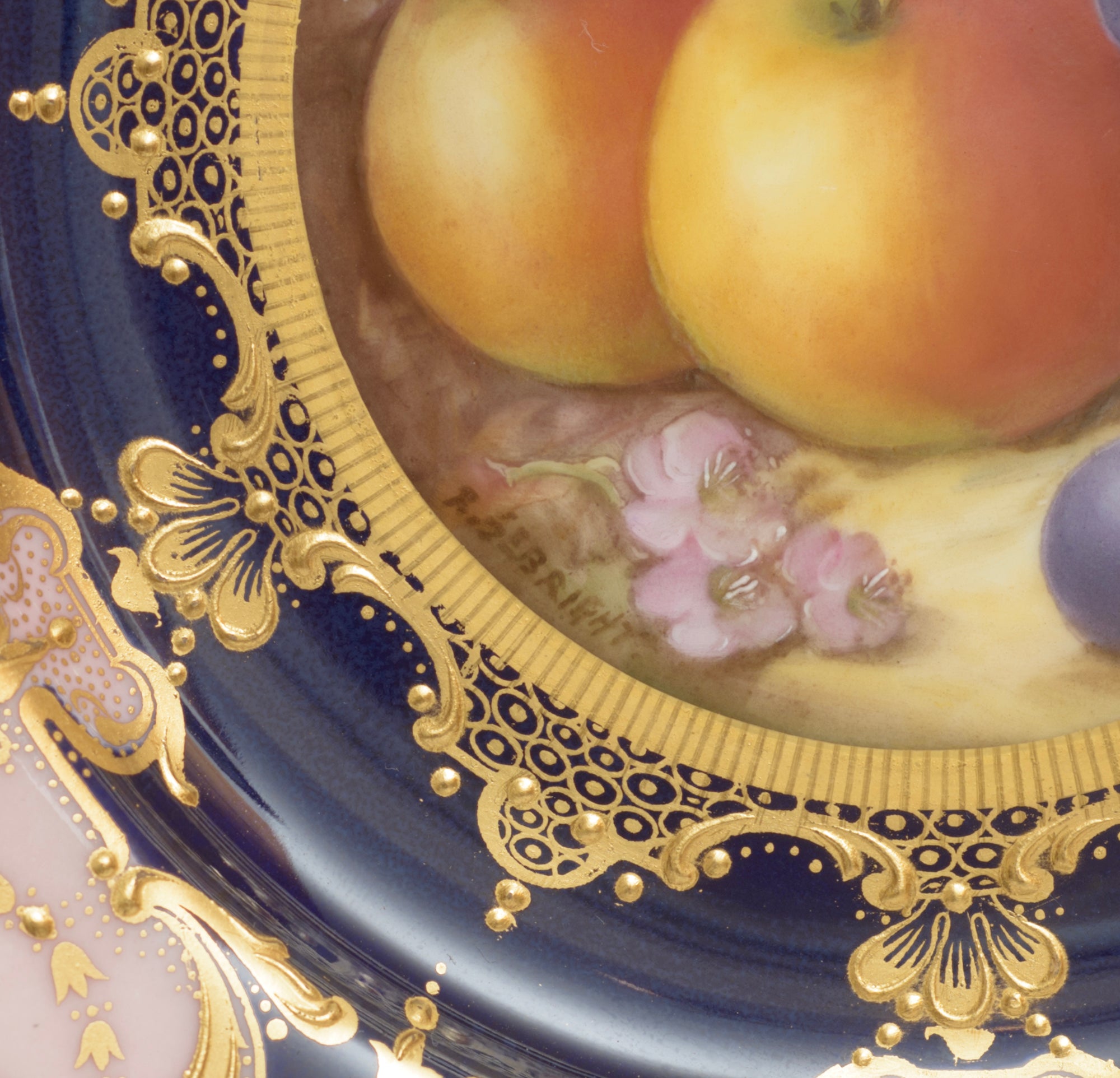 Antique Royal Worcester Hand Painted Fruit Cabinet Plate by