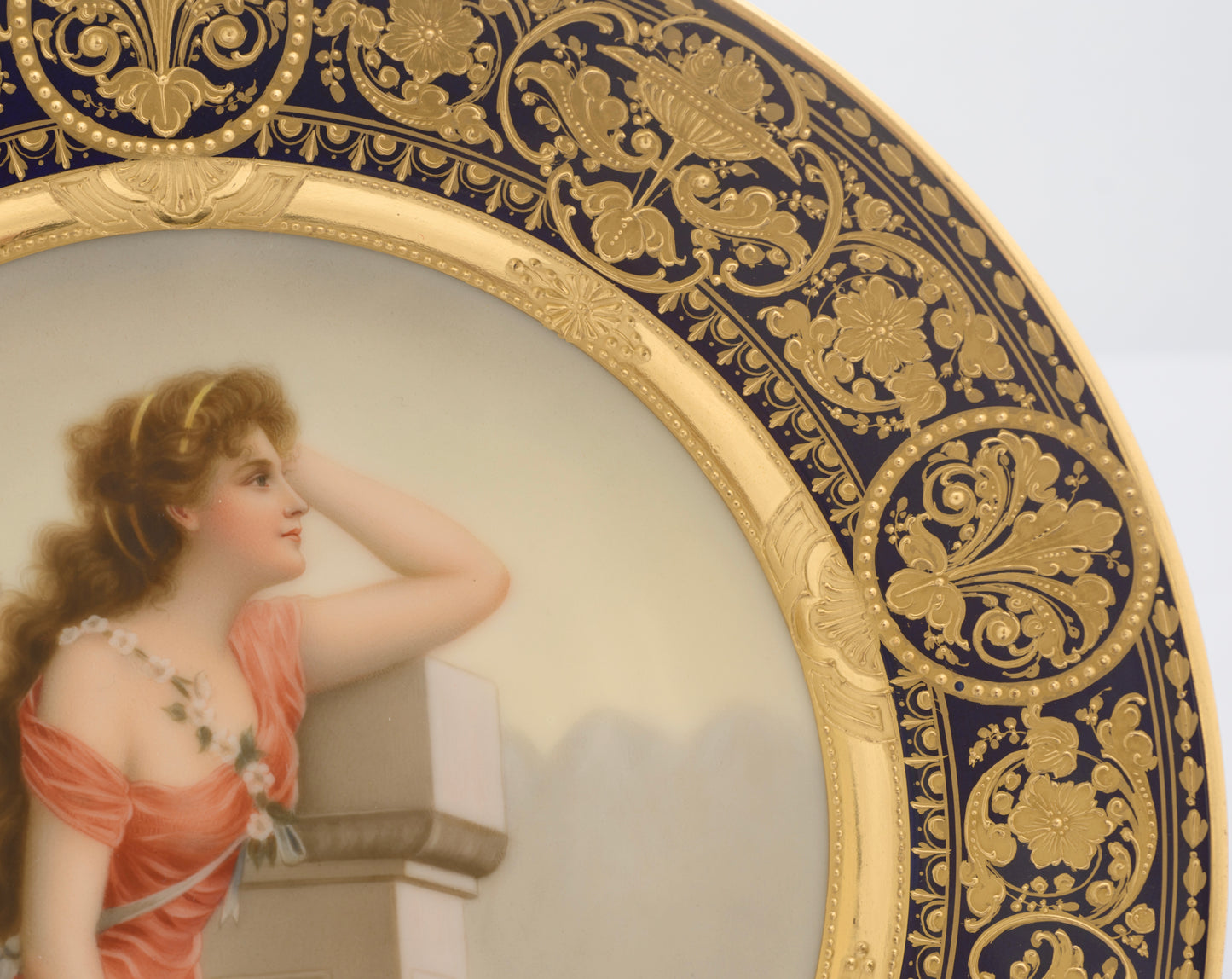 Antique Vienna Porcelain Hand Painted Cabinet Plate Sehnsucht (Longing) (3292)