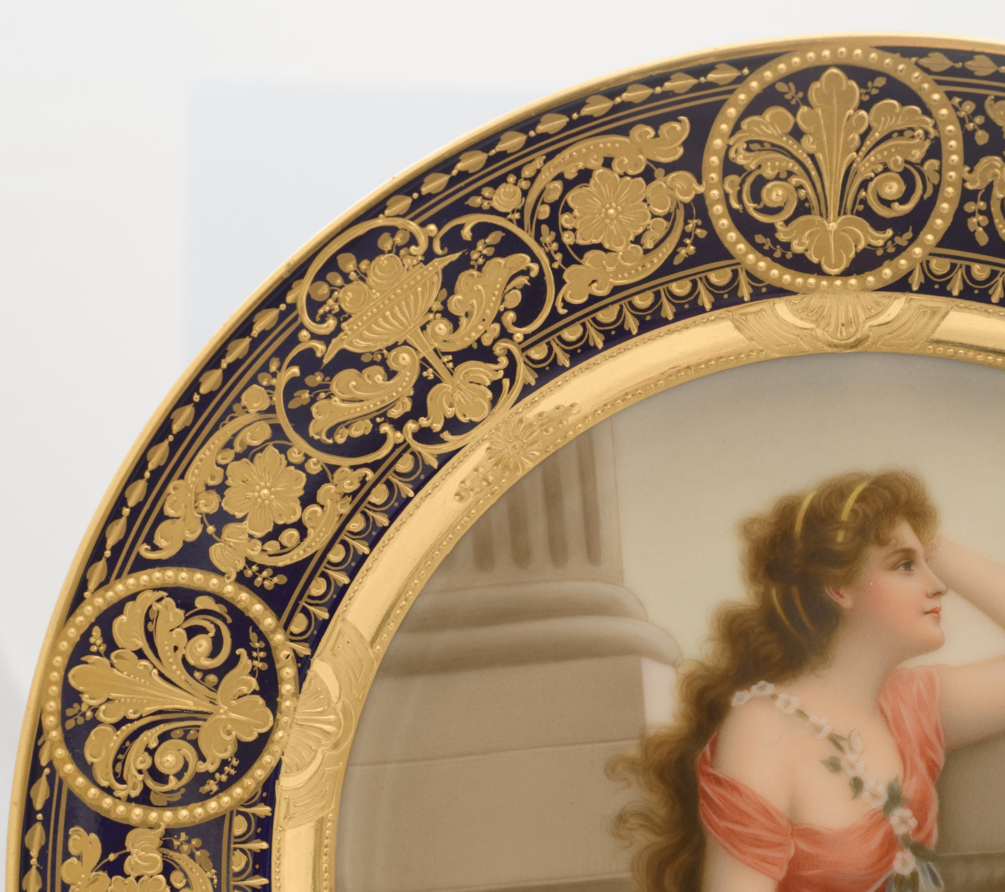 Antique Vienna Porcelain Hand Painted Cabinet Plate Sehnsucht (Longing) (3292)