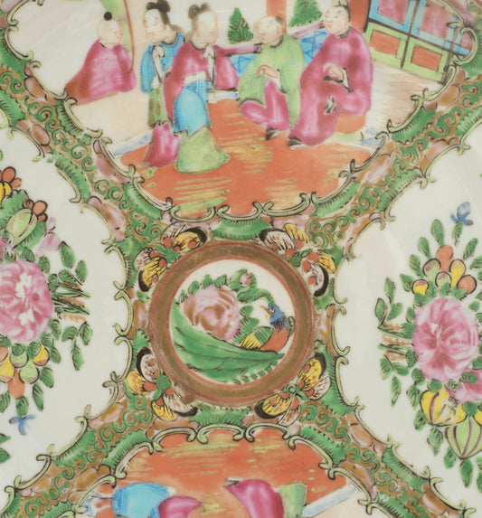 Antique Chinese Porcelain Rose Medallion Plate Famille Rose Enamels c.1880 (3305)