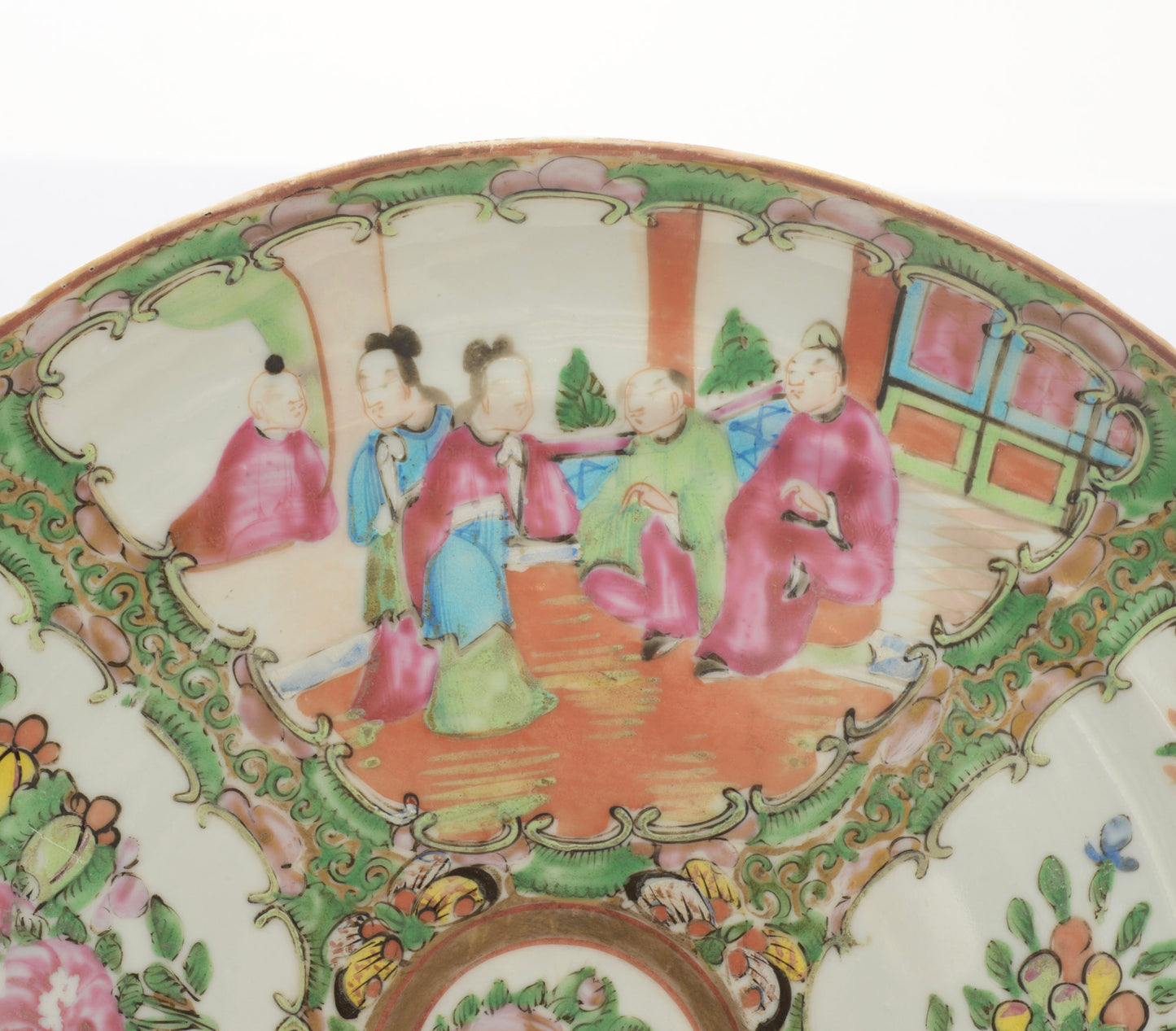 Antique Chinese Porcelain Rose Medallion Plate Famille Rose Enamels c.1880 (3305)