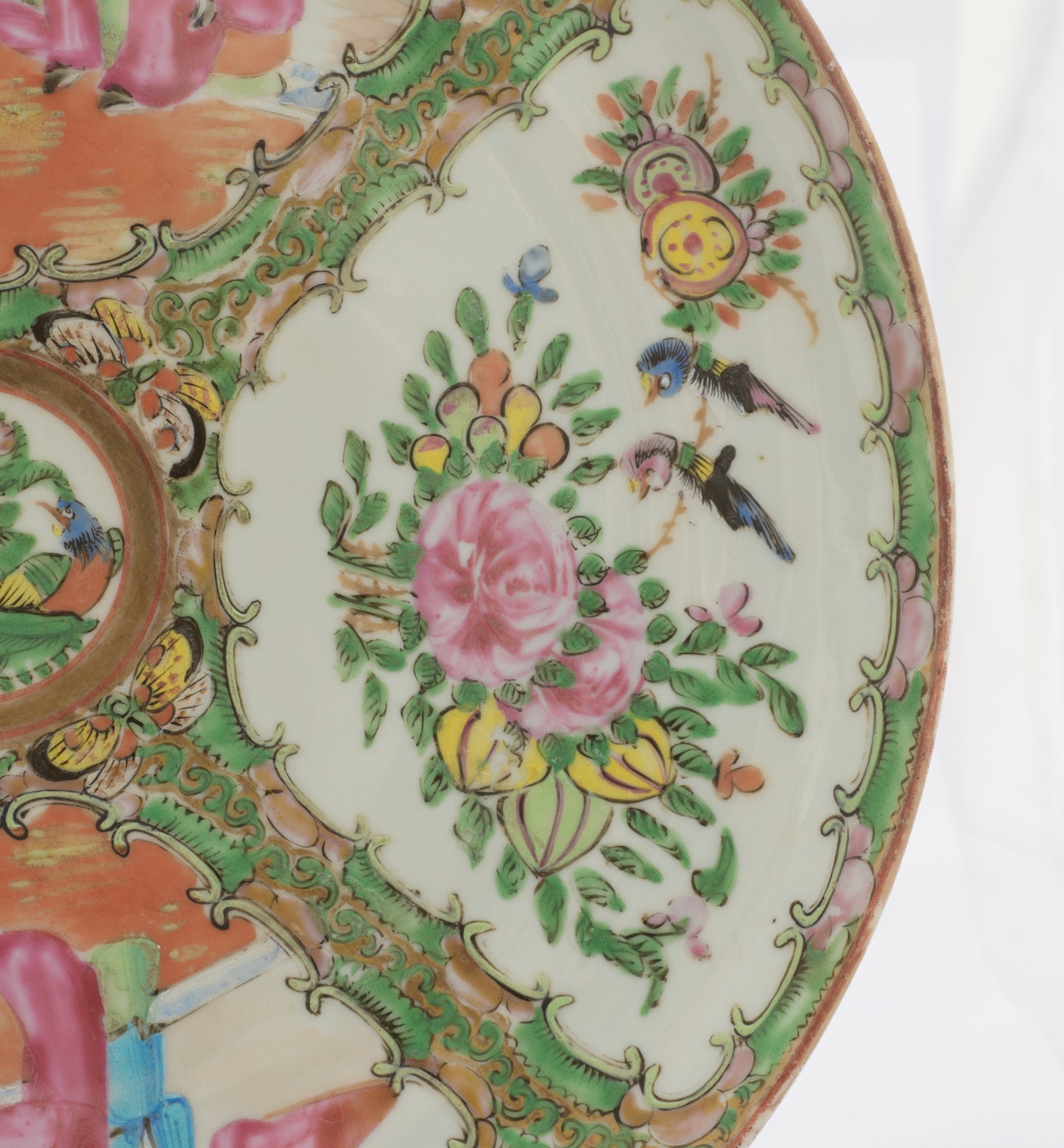 Antique Chinese Porcelain Rose Medallion Plate Famille Rose Enamels c.1880 (3305)