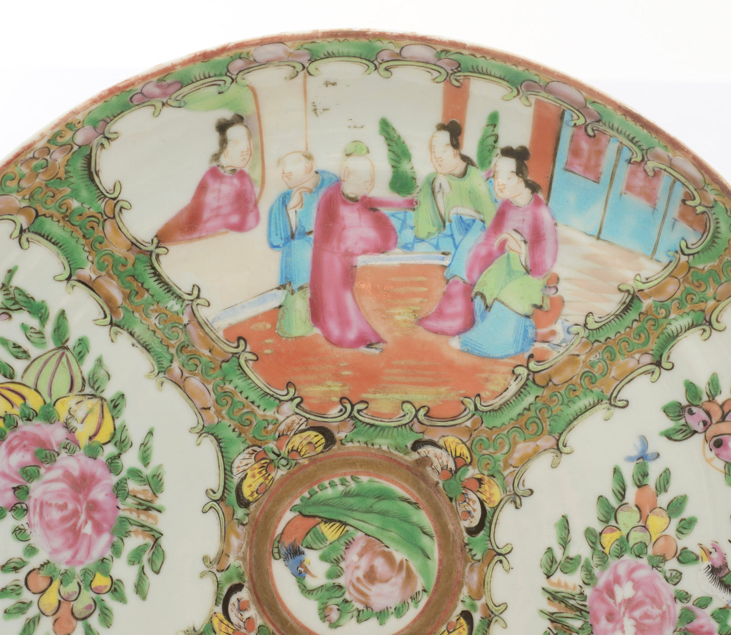 Antique Chinese Porcelain Rose Medallion Plate Famille Rose Enamels c.1880 (3305)