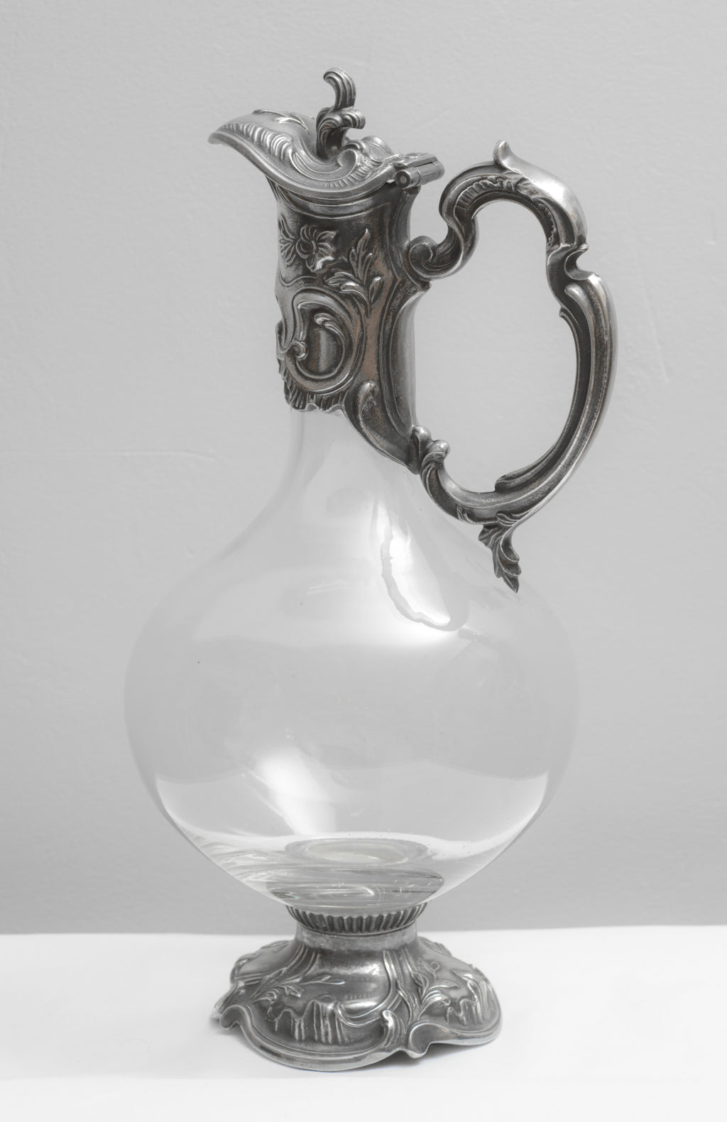Vintage Art Nouveau Design Claret Jug Decanter Silver Plated Mounts By Topazio