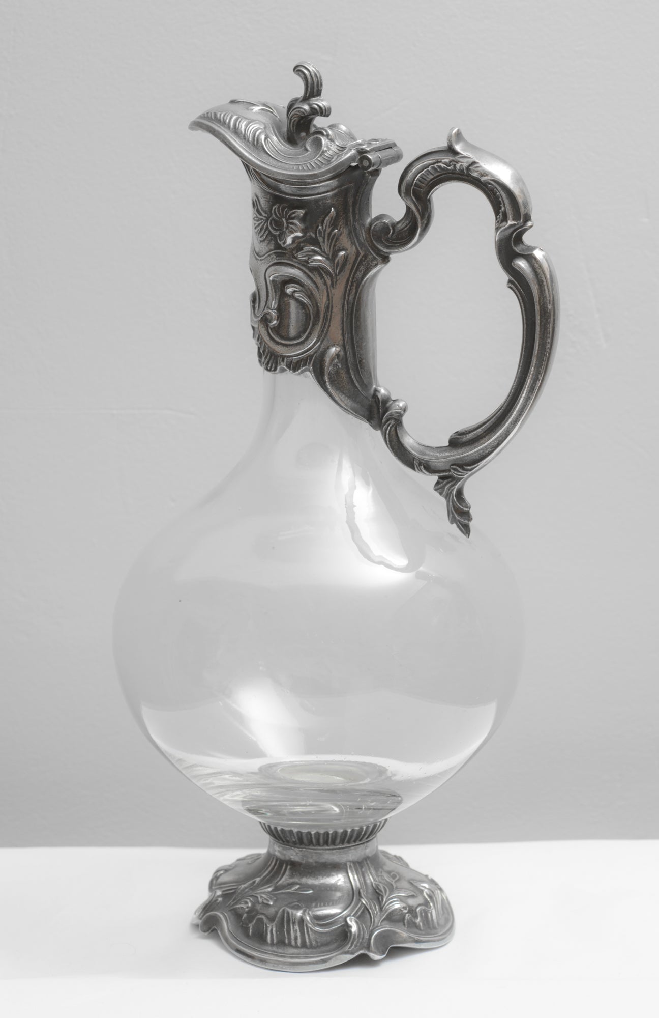 Vintage Art Nouveau Design Claret Jug Decanter Silver Plated Mounts By Topazio (3308)