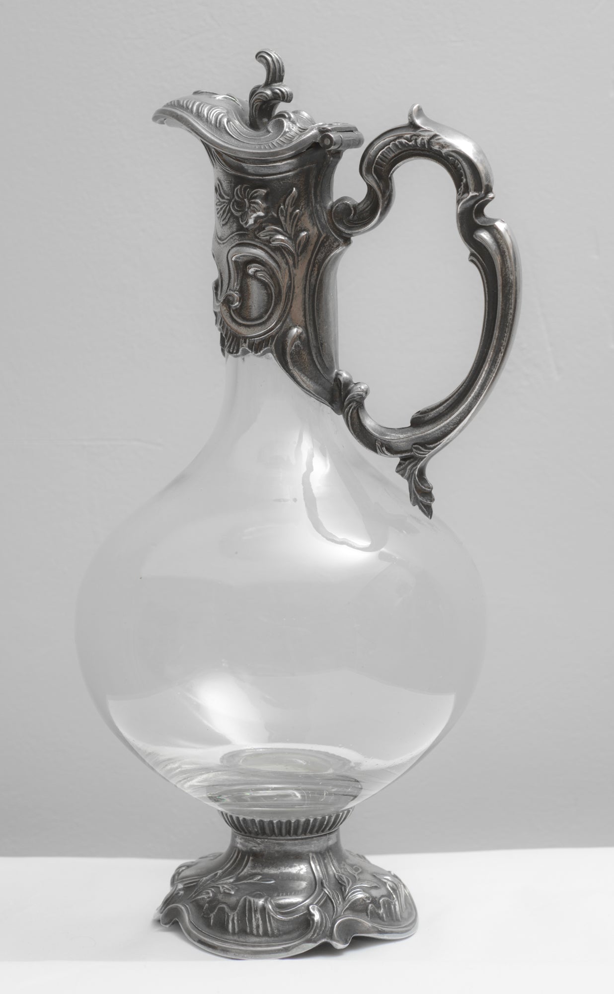 Vintage Art Nouveau Design Claret Jug Decanter Silver Plated Mounts By Topazio (3308)