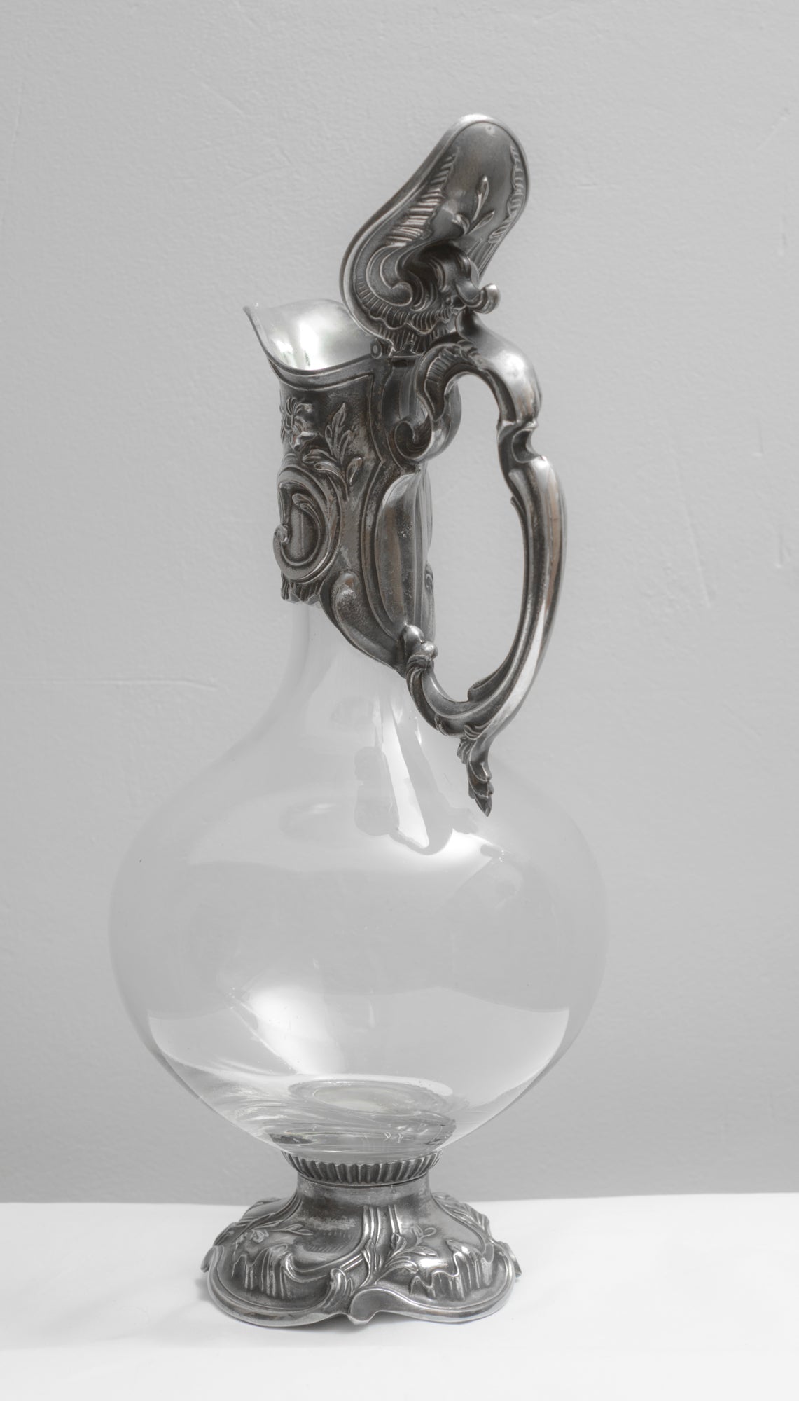Vintage Art Nouveau Design Claret Jug Decanter Silver Plated Mounts By Topazio (3308)