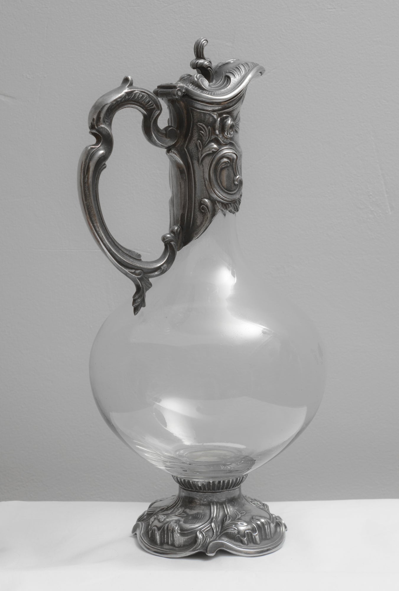 Vintage Art Nouveau Design Claret Jug Decanter Silver Plated Mounts By Topazio (3308)