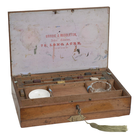 Antique Victorian Artists Watercolour Wooden Box By Brodie & Middleton c.1860 (3308)