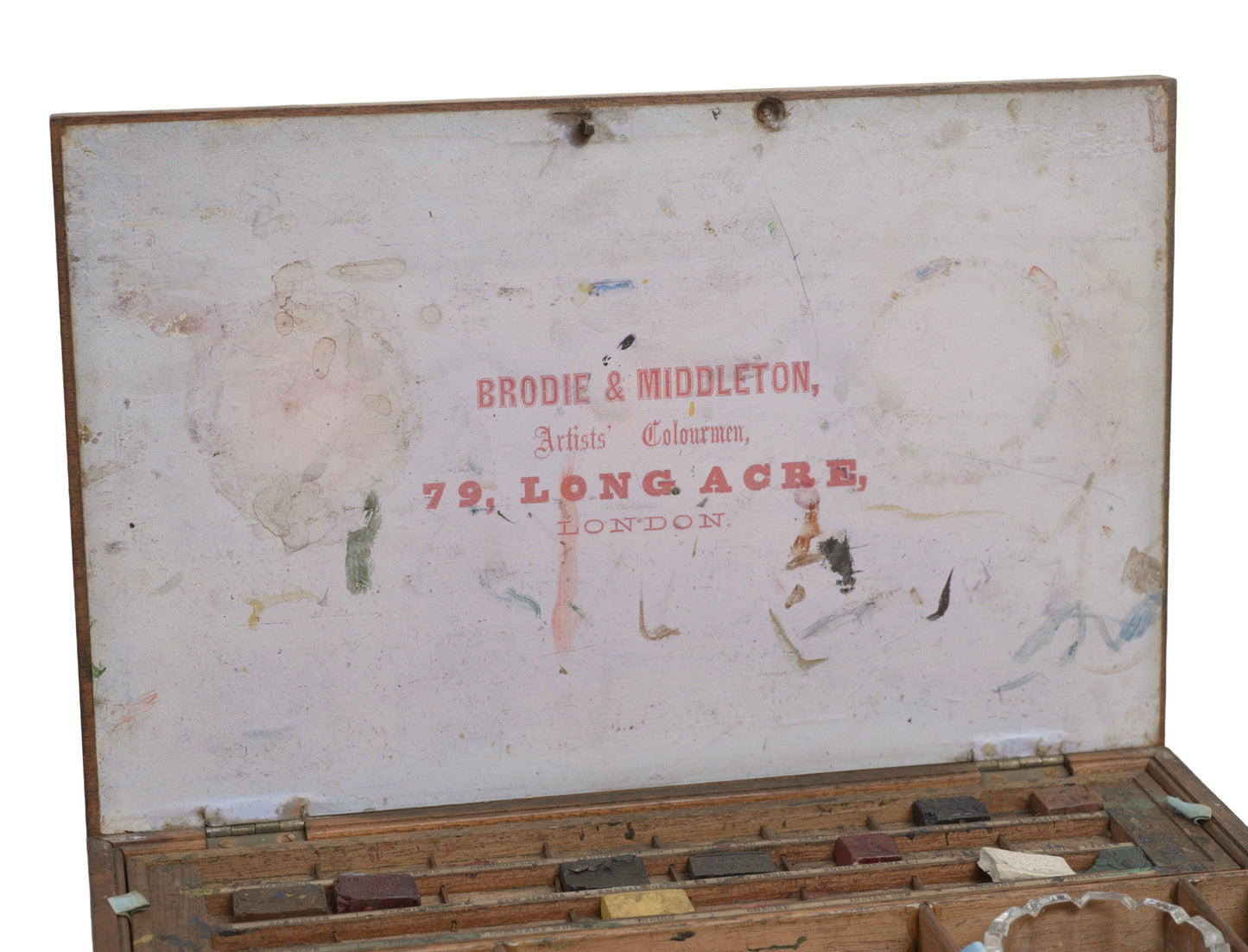 Antique Victorian Artists Watercolour Wooden Box By Brodie & Middleton c.1860 (3308)