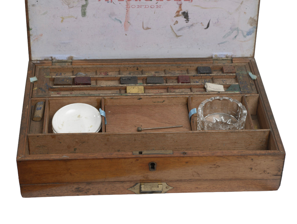 Antique Victorian Artists Watercolour Wooden Box By Brodie & Middleton c.1860 (3308)